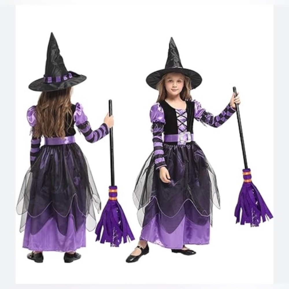 Little Naughty Violet Witch Girls Costume Size Large